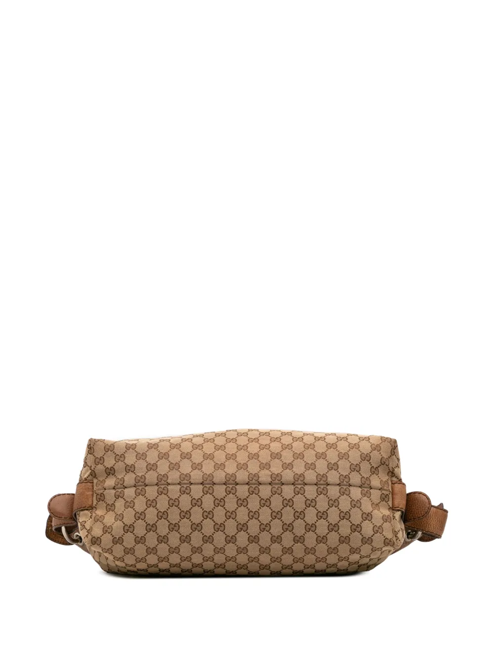 Pre-owned Gucci 2016-2025 Medium Gg Canvas Bamboo Bar Tote Bag In Brown