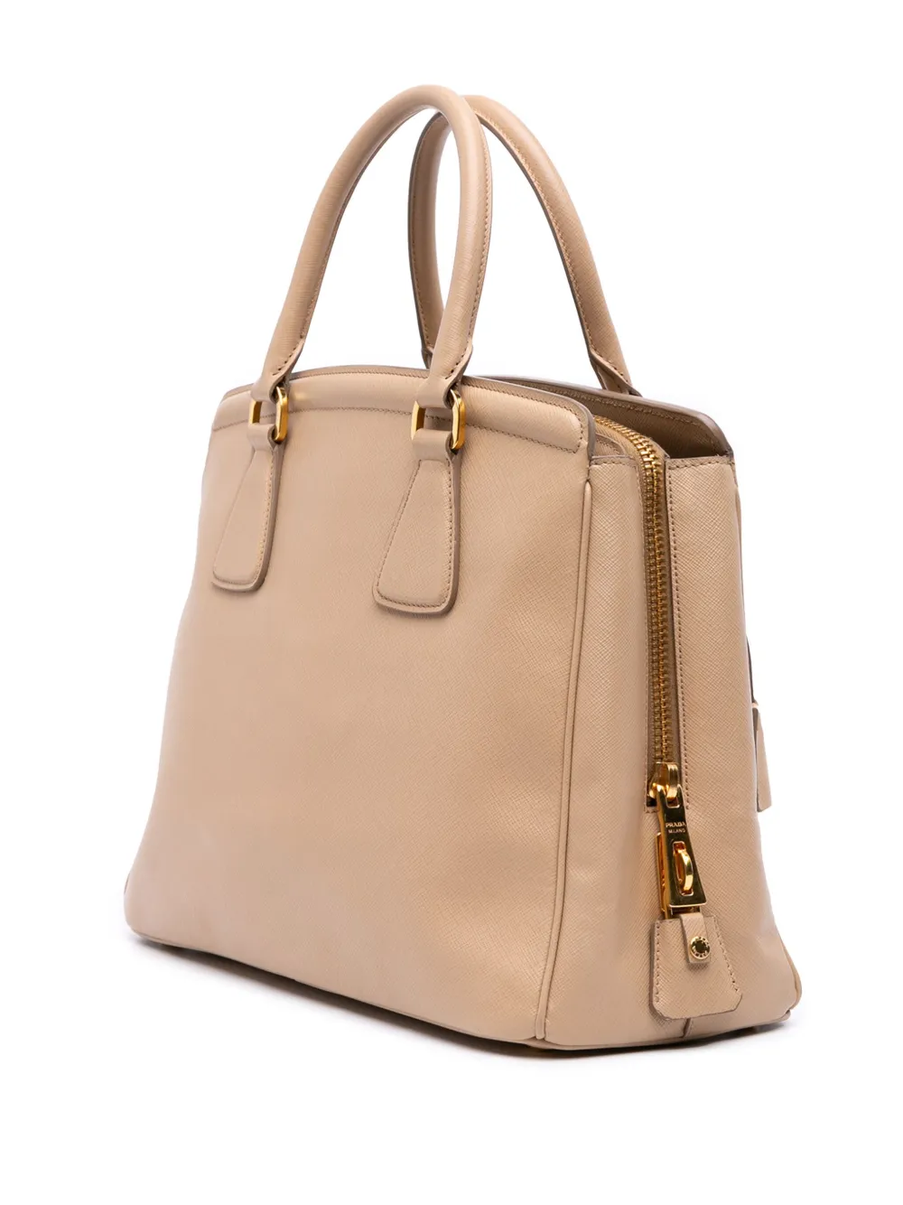 Pre-owned Prada 2000-2013 Saffiano Lux Parabole Tote Bag In Brown