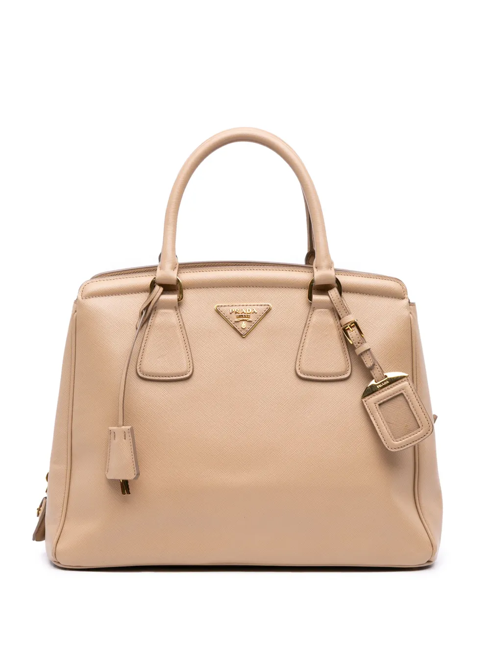 Pre-owned Prada 2000-2013 Saffiano Lux Parabole Tote Bag In Brown
