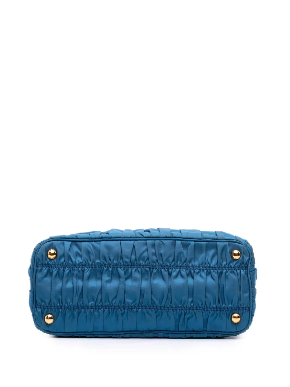 Pre-owned Prada 2010-2025 Tessuto Gaufre Satchel In Blue