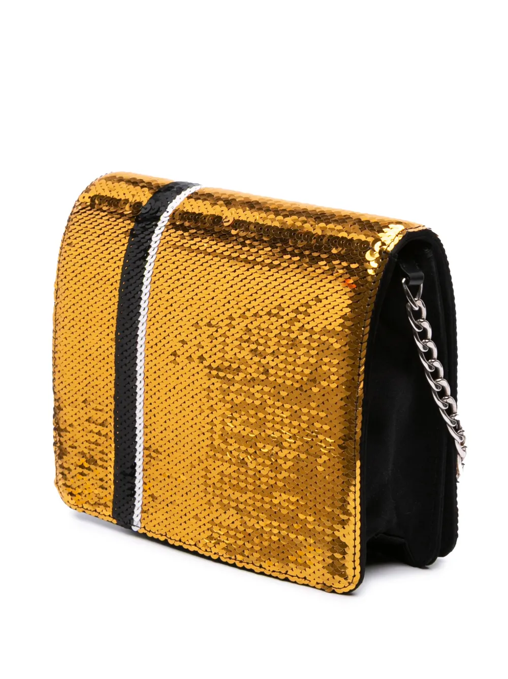 Pre-owned Prada 2013-2025 Paillettes Baiadera Crossbody Bag In Gold