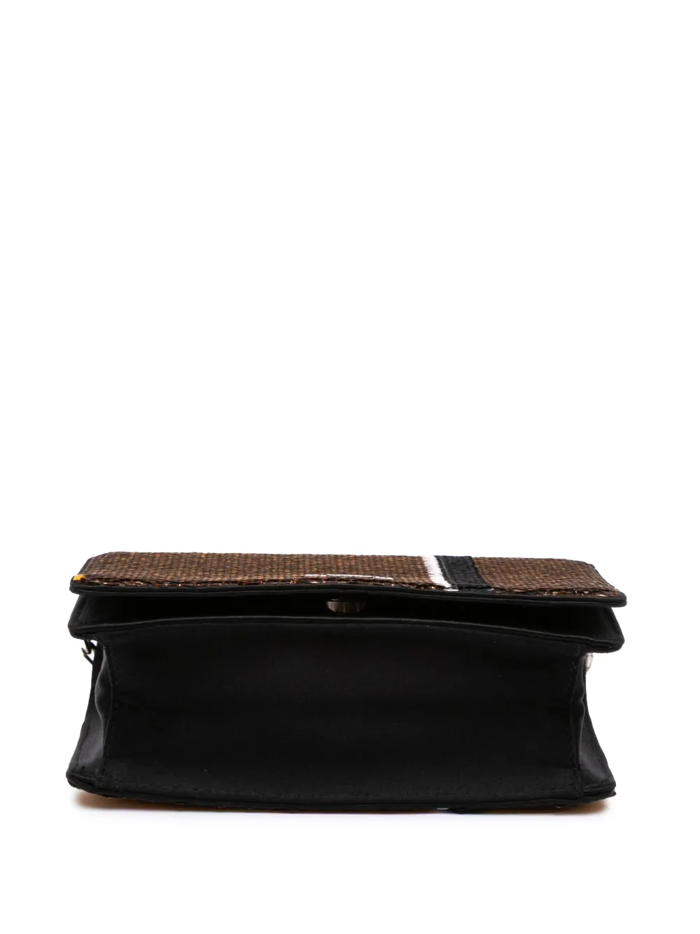 Pre-owned Prada 2013-2025 Paillettes Baiadera Crossbody Bag In Gold