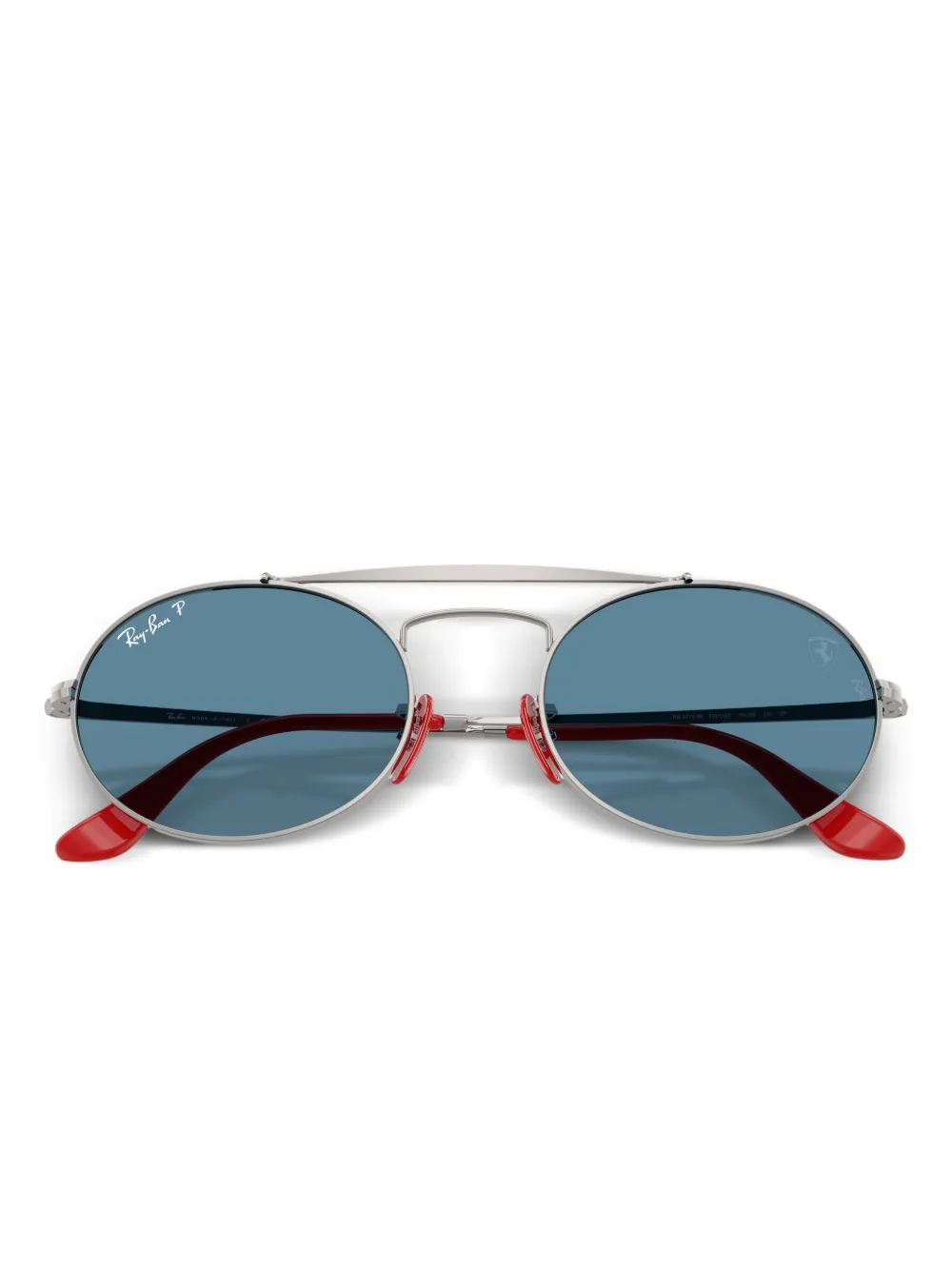 Ray Ban X Scuderia Ferrari Oval-frame Sunglasses In Blue