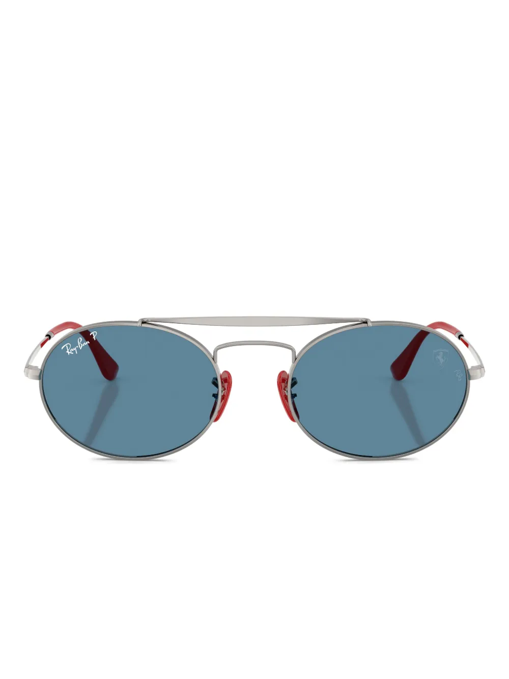 Ray Ban X Scuderia Ferrari Oval-frame Sunglasses In Blue