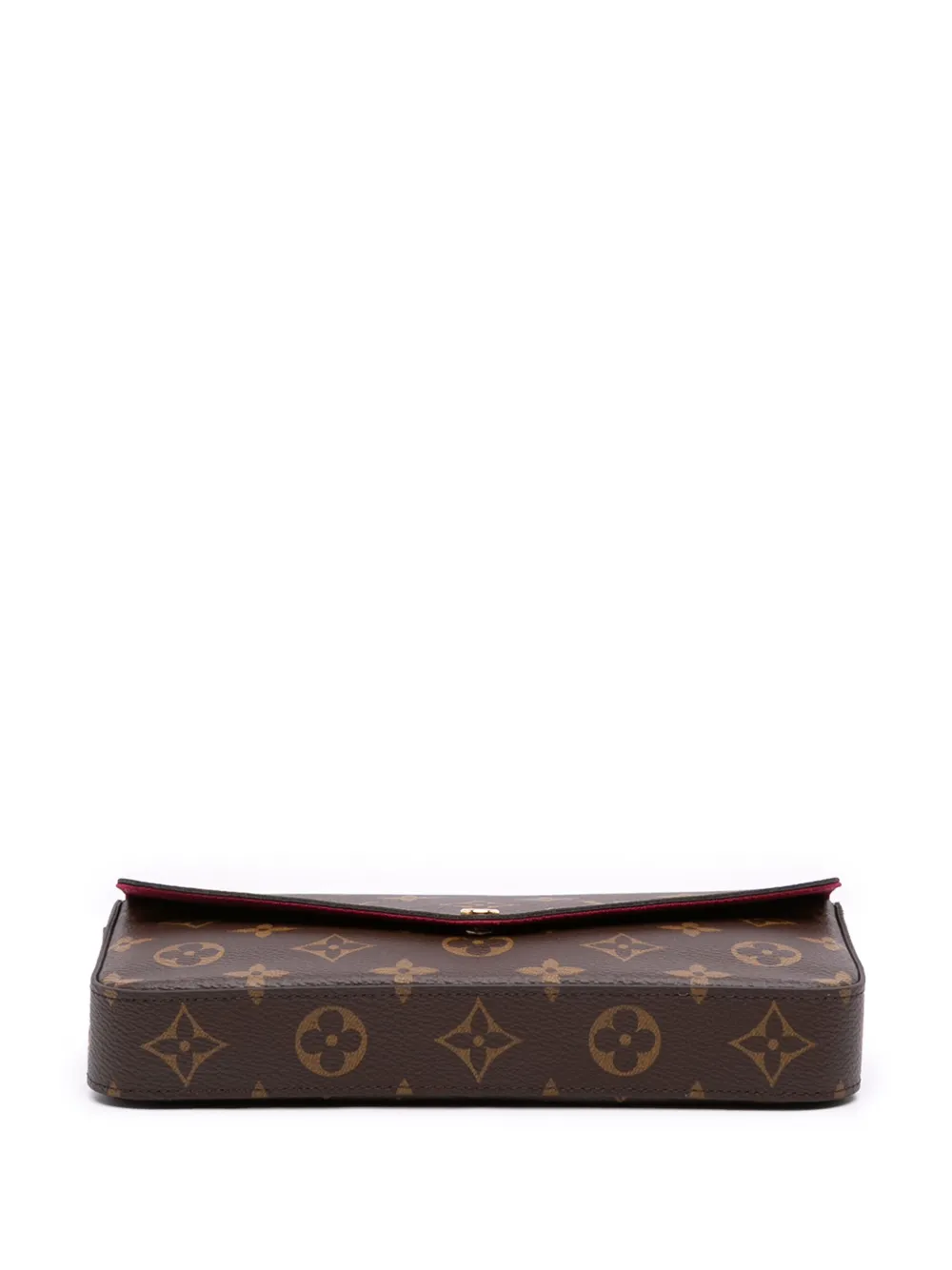 Pre-owned Louis Vuitton 2021-2025 Monogram Pochette Felicie Crossbody Bag In Brown
