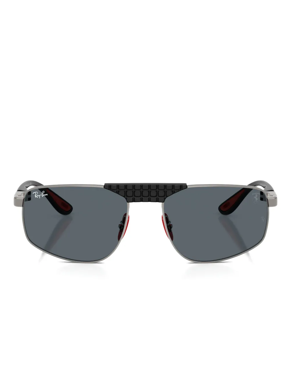 Ray Ban Geometric-frame Textured Sunglasses In Silver