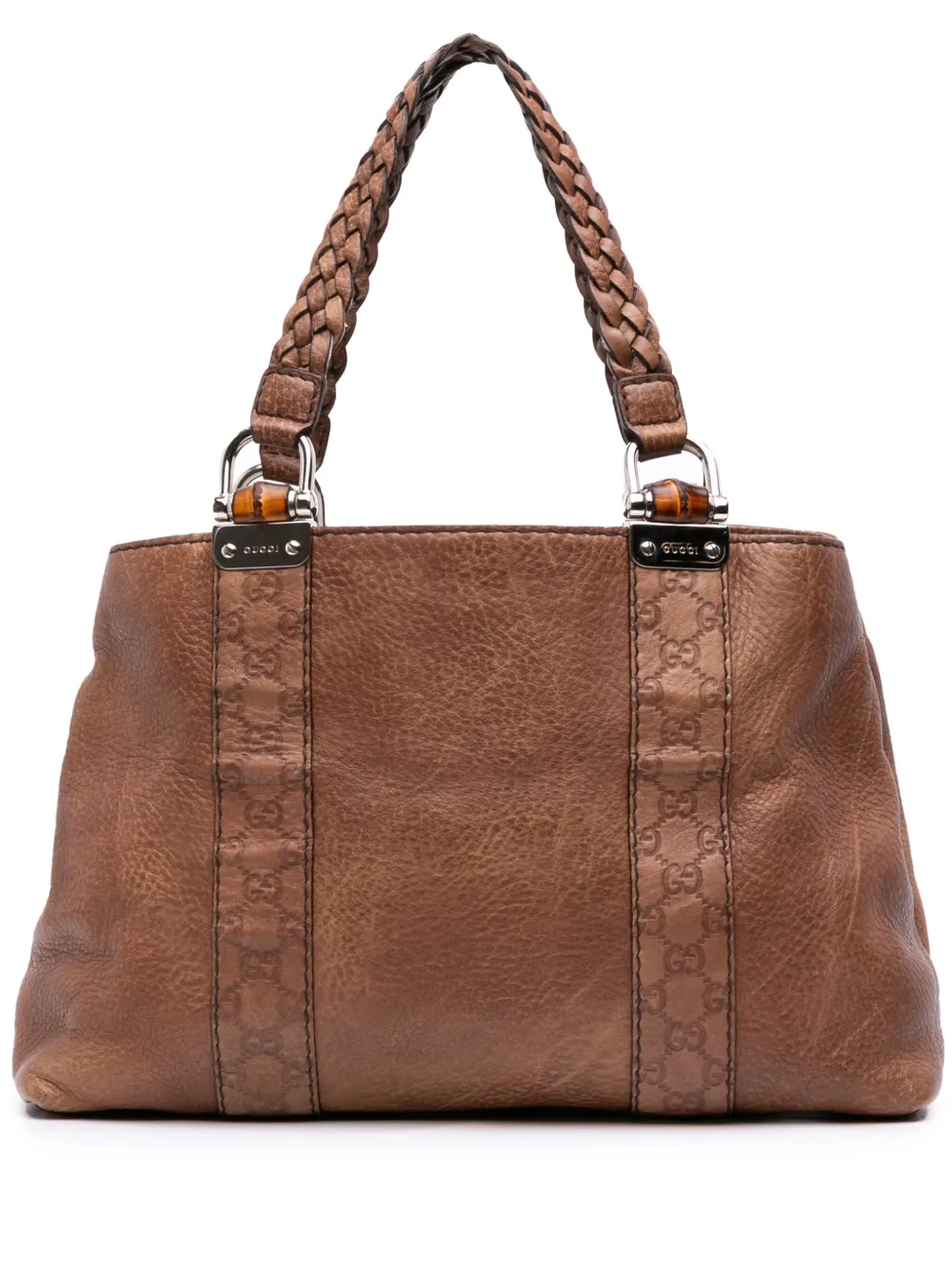 Gucci Pre-Owned 2016-2025 グッチシマ トリム レザー バンブー リベッチオ ハンドバッグ - ブラウン Gucci Pre-Owned 2016-2025 グッチシマ トリム レザー バンブー リベッチオ ハンドバッグ - ブラウン