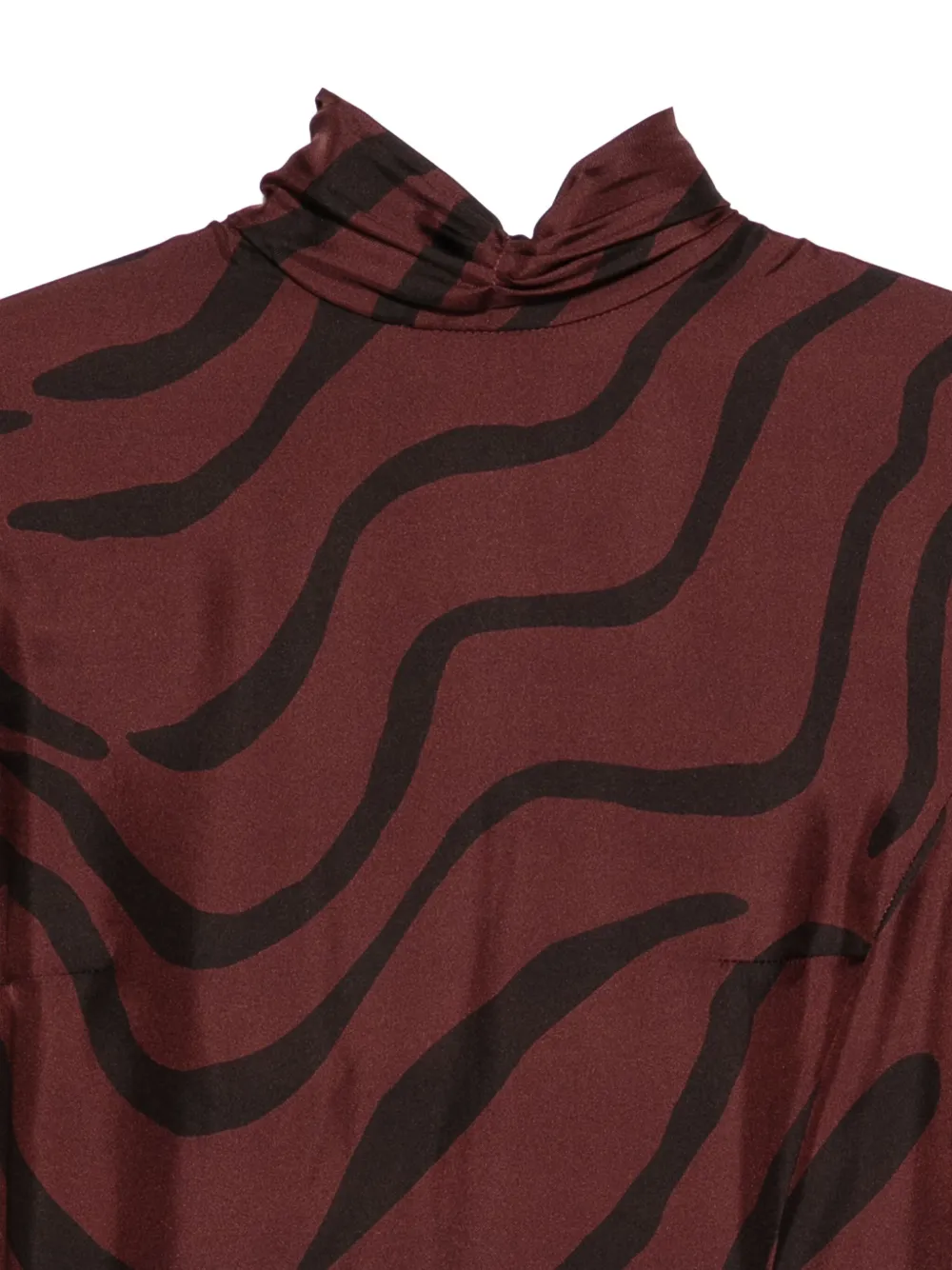 Raquel Diniz Mini-jurk met hoge hals en golvenprint Rood