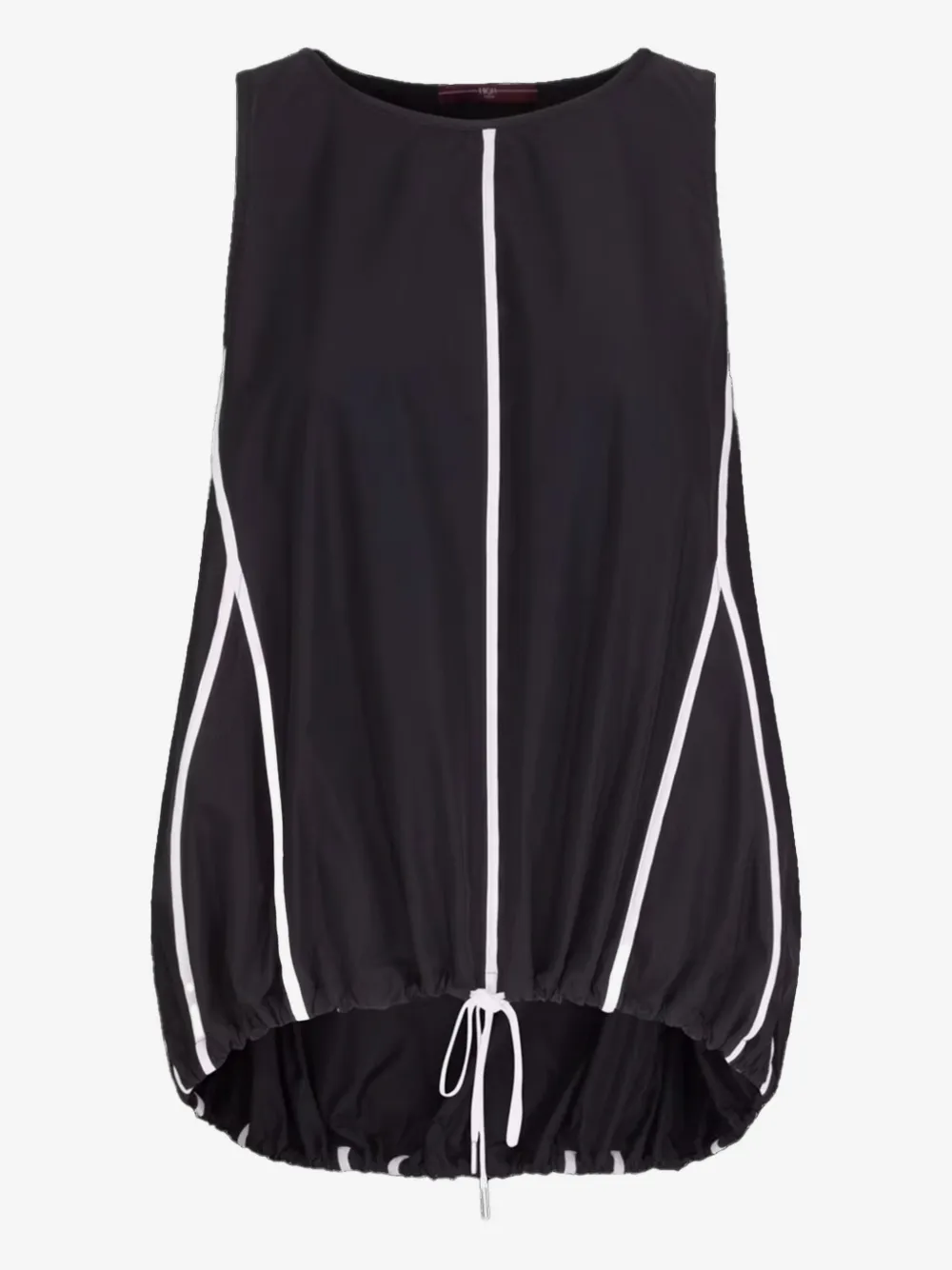 High drawstring panelled top | Black | Image 1