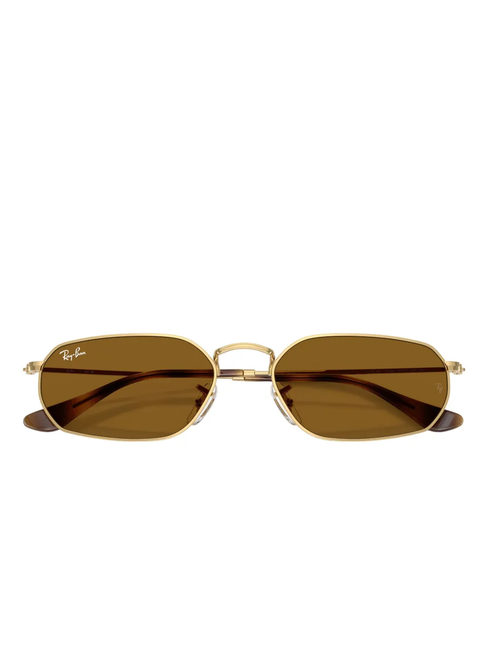 Ray Ban Oval-frame Tinted Sunglasses In Gold