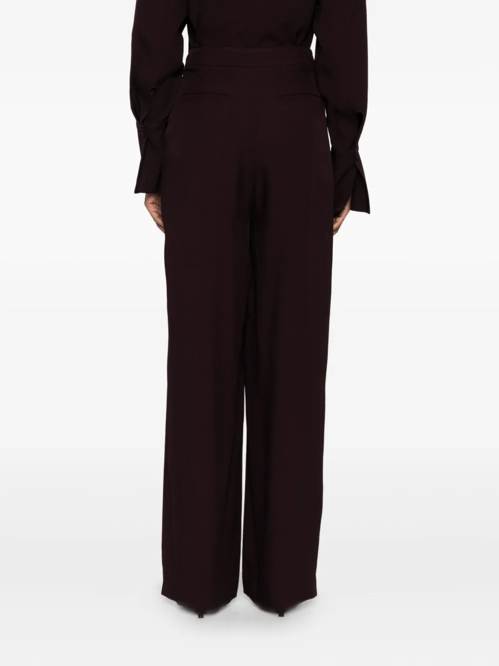 Raquel Diniz Bordeaux Wide-leg Trousers With High Waist In Brown