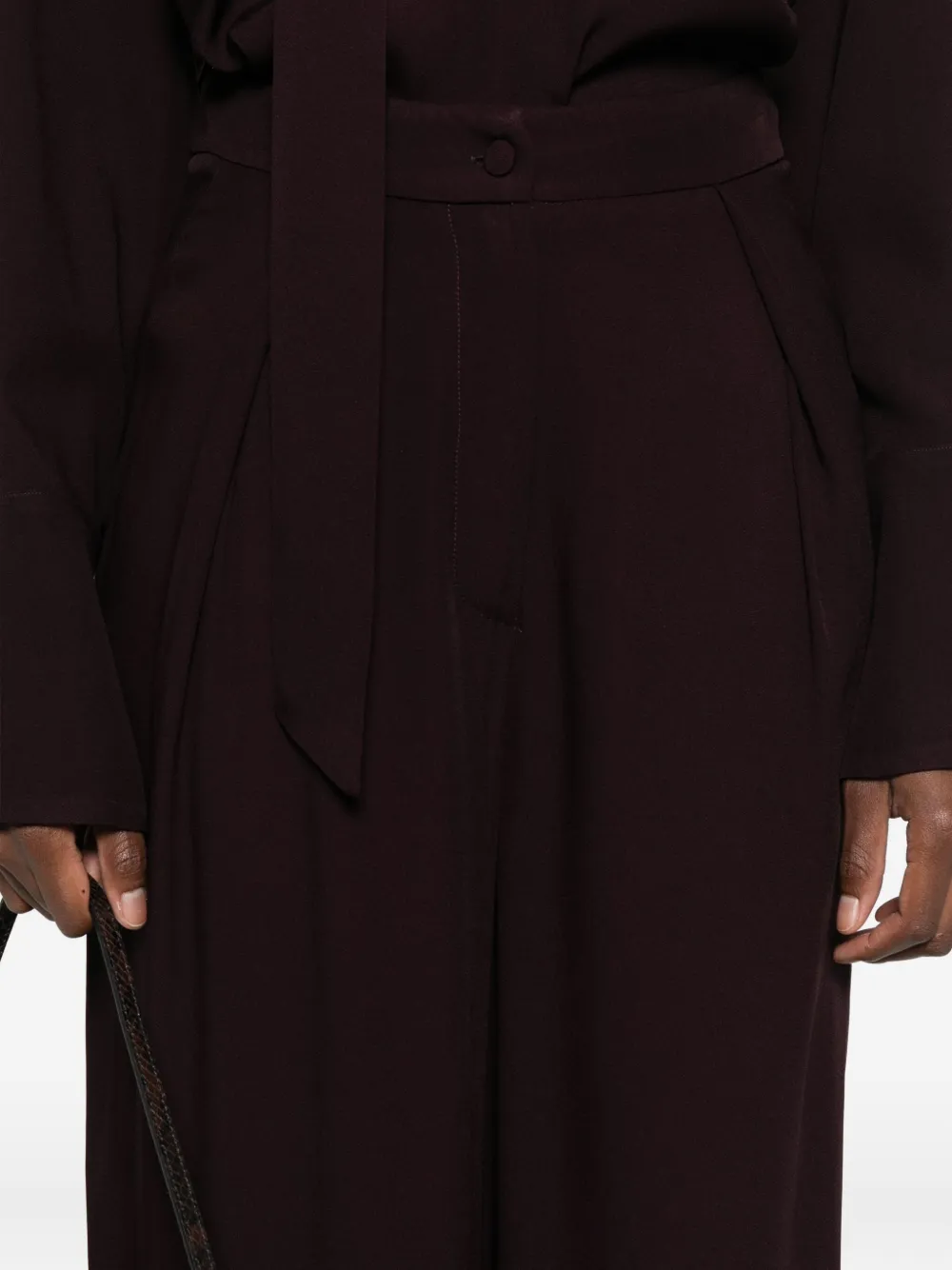 Raquel Diniz Bordeaux Wide-leg Trousers With High Waist In Brown