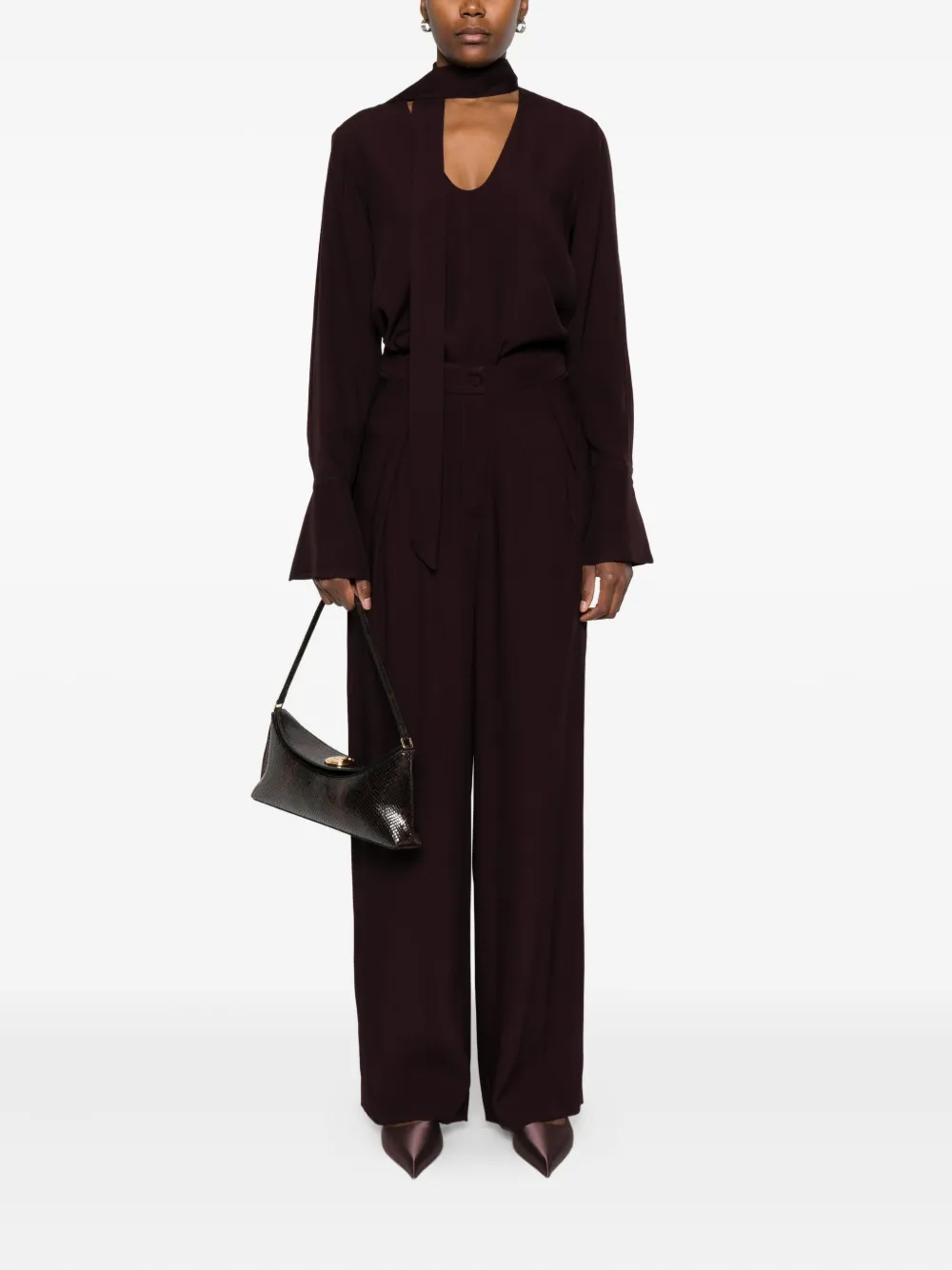Raquel Diniz pleated wide-leg trousers - Rood