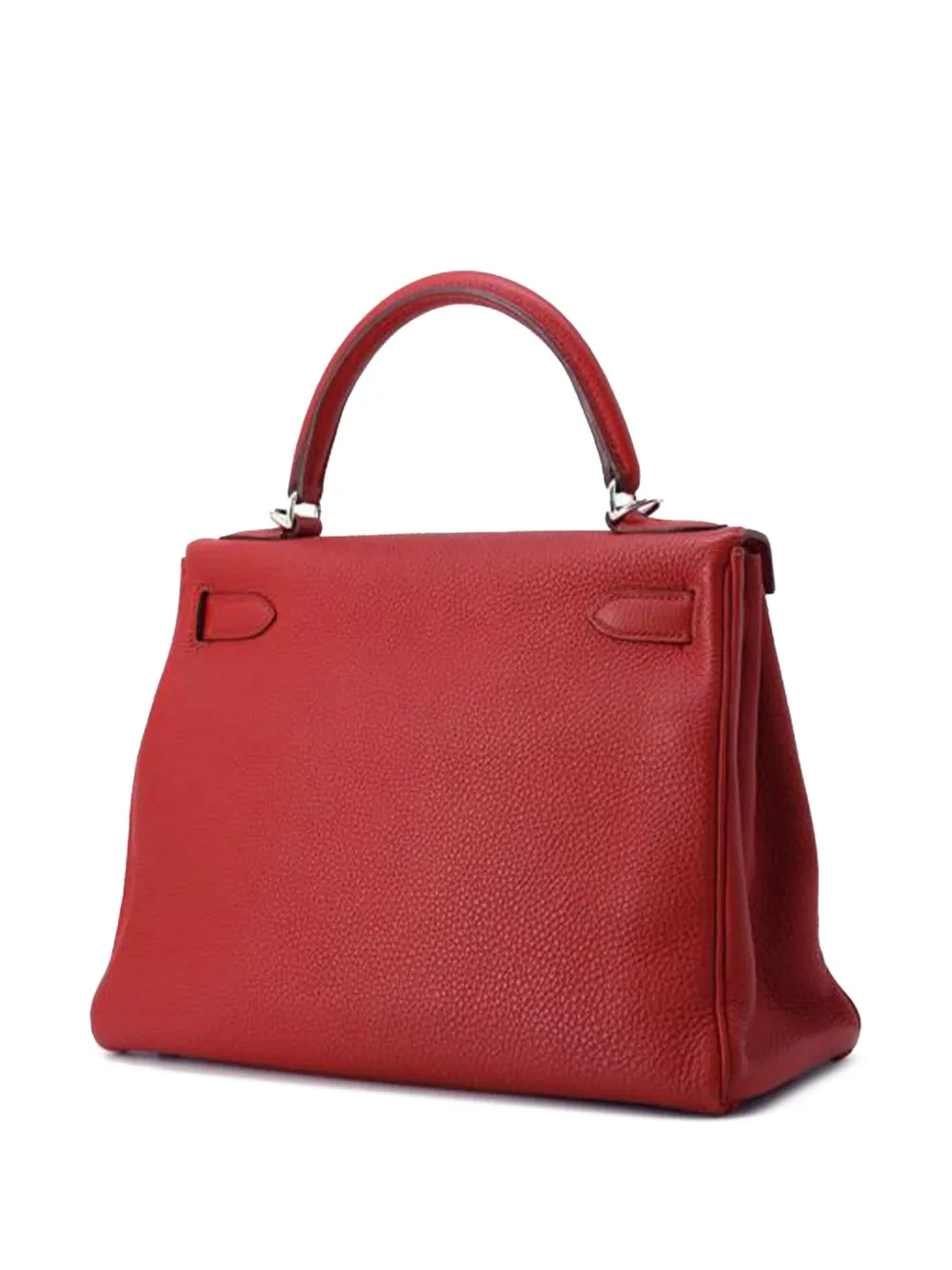 Pre-owned Hermes 2014 Togo Kelly Ii Retourne 28 Satchel In Red