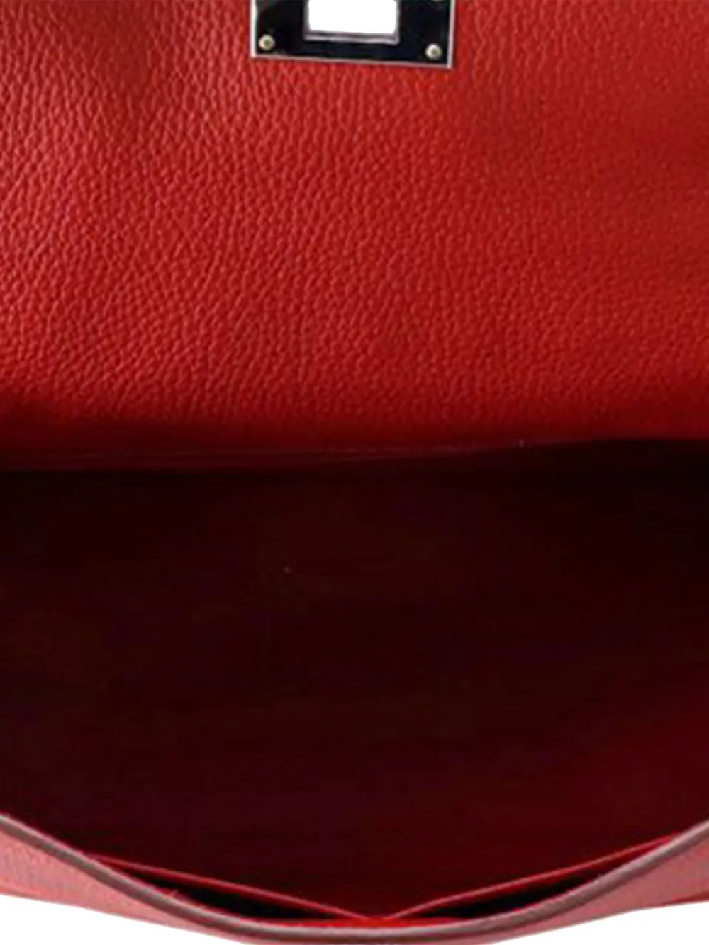 Pre-owned Hermes 2014 Togo Kelly Ii Retourne 28 Satchel In Red