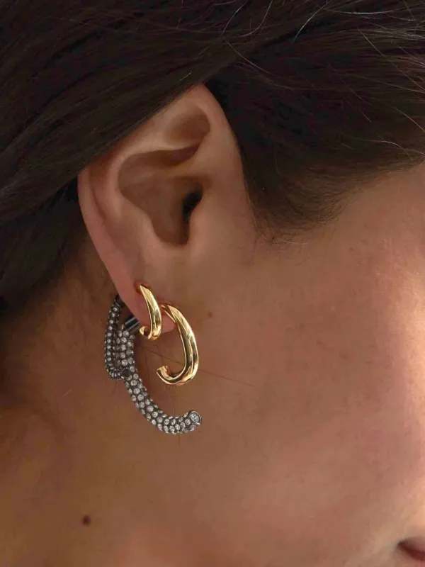 Dior クリスタル装飾 ゴールドフープピアス DEMARSON New York Luna