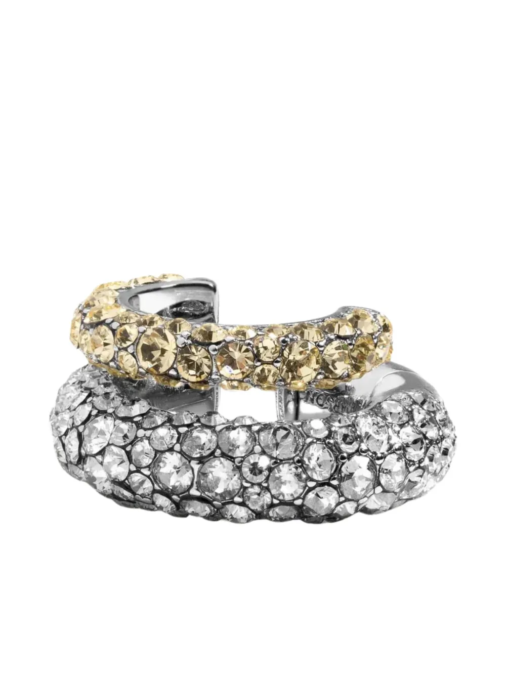 Demarson New York Vida Pave Crystal Cuff Earrings In Silver