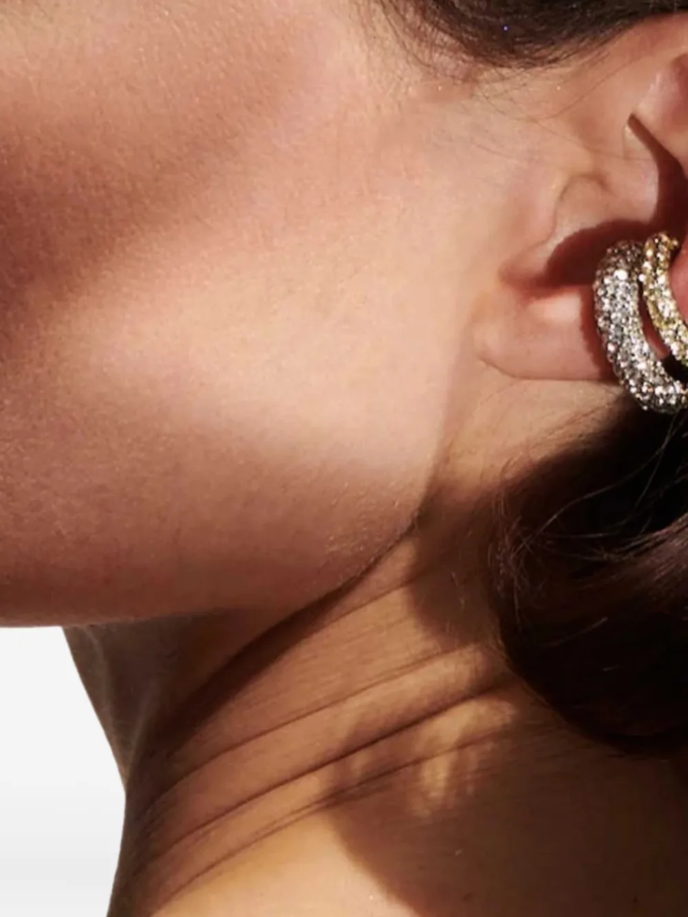 Demarson New York Vida Pave Crystal Cuff Earrings In Silver