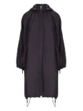 High drawstring hooded coat - Black
