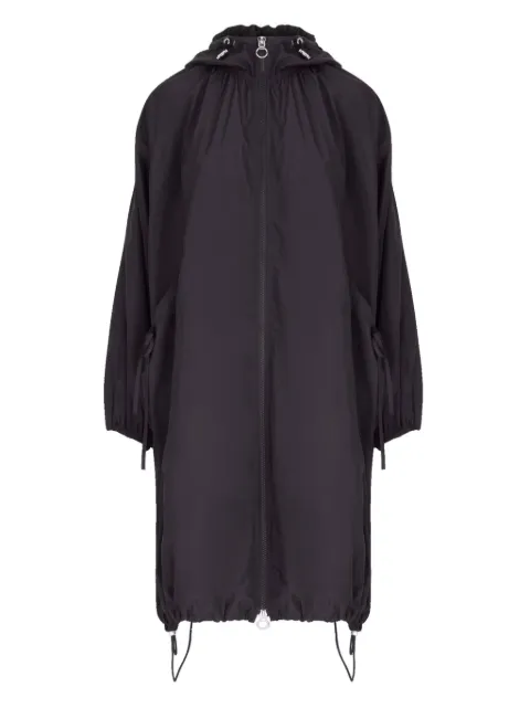 High drawstring hooded coat