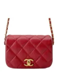 CHANEL Pre-Owned 2019 Mini Quilted Calfskin Nailed CC Flap crossbody bag - Red