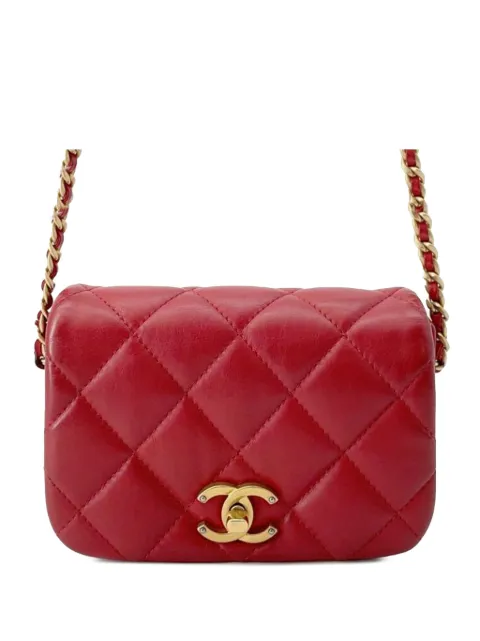 CHANEL Pre-Owned 2019 Mini Quilted Calfskin Nailed CC Flap crossbody bag