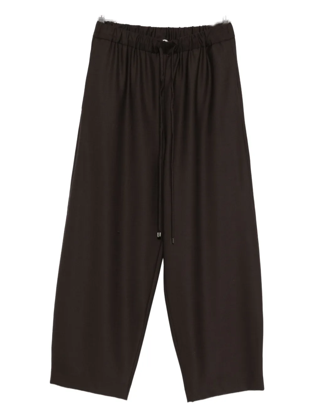 Antonelli Drawstring Cropped Trousers In Brown