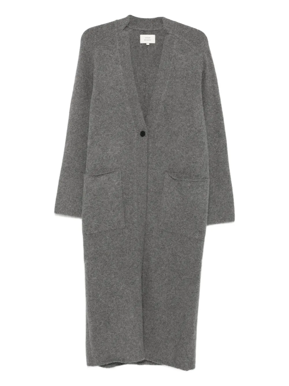 Loulou De Saison Smet Yak Buttoned Patch-pocket Cardigan In Gray
