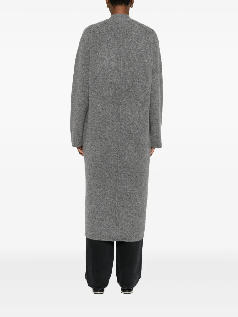 Loulou De Saison Smet Yak Buttoned Patch-pocket Cardigan In Gray