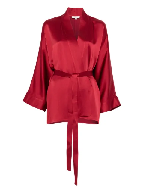Antonelli satin-panelled wrap jacket