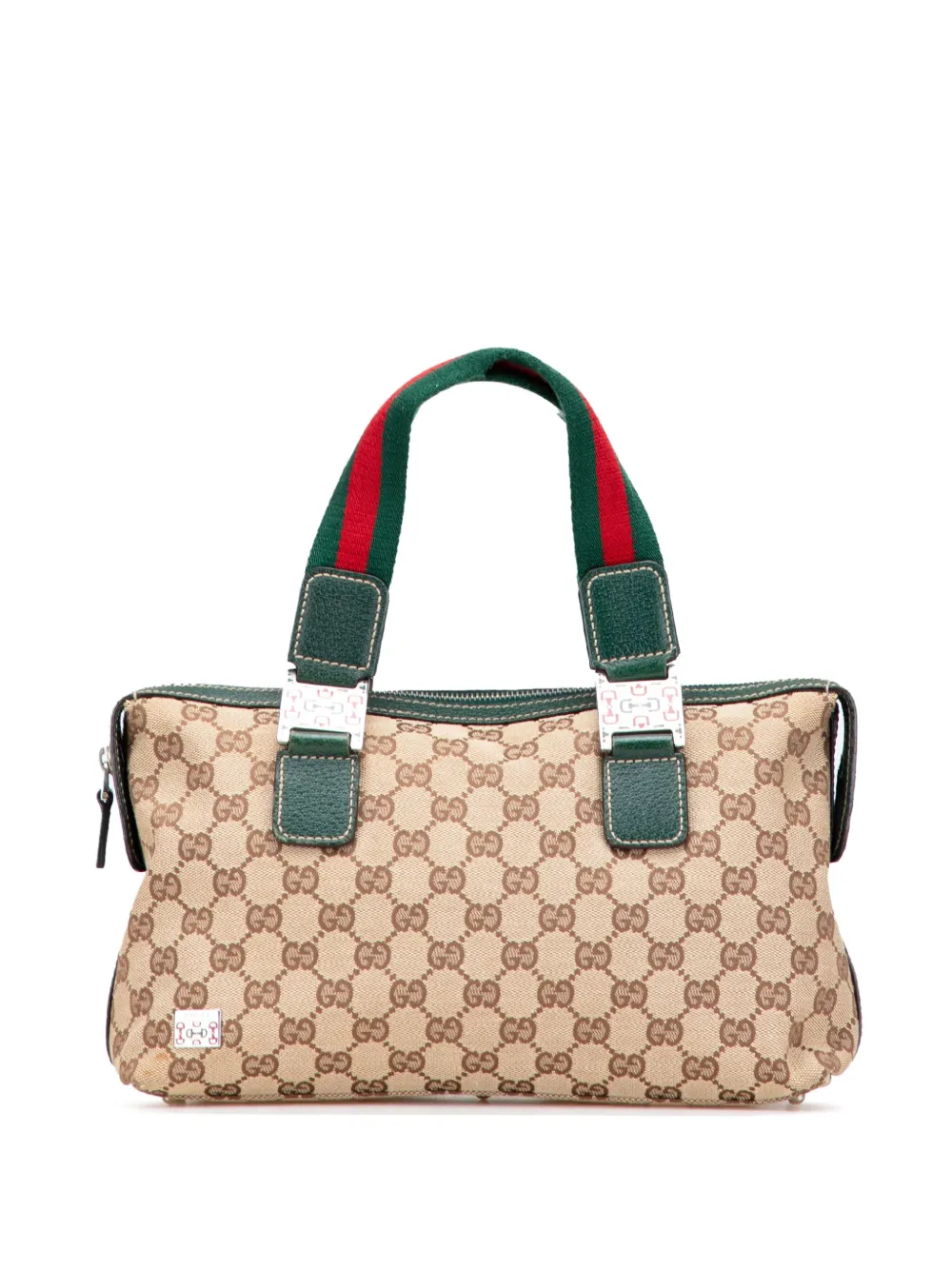 Gucci Pre-Owned 2000-2015 GG キャンバス ウェブ ポップ ハンドバッグ - ブラウン Gucci Pre-Owned 2000-2015 GG キャンバス ウェブ ポップ ハンドバッグ - ブラウン