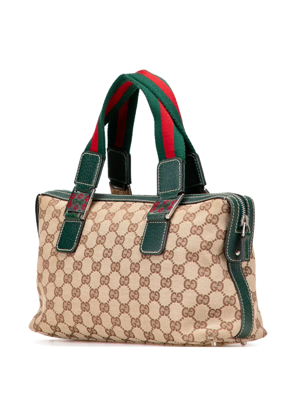Pre-owned Gucci 2000-2015 Gg Canvas Web Pop Handbag In Brown