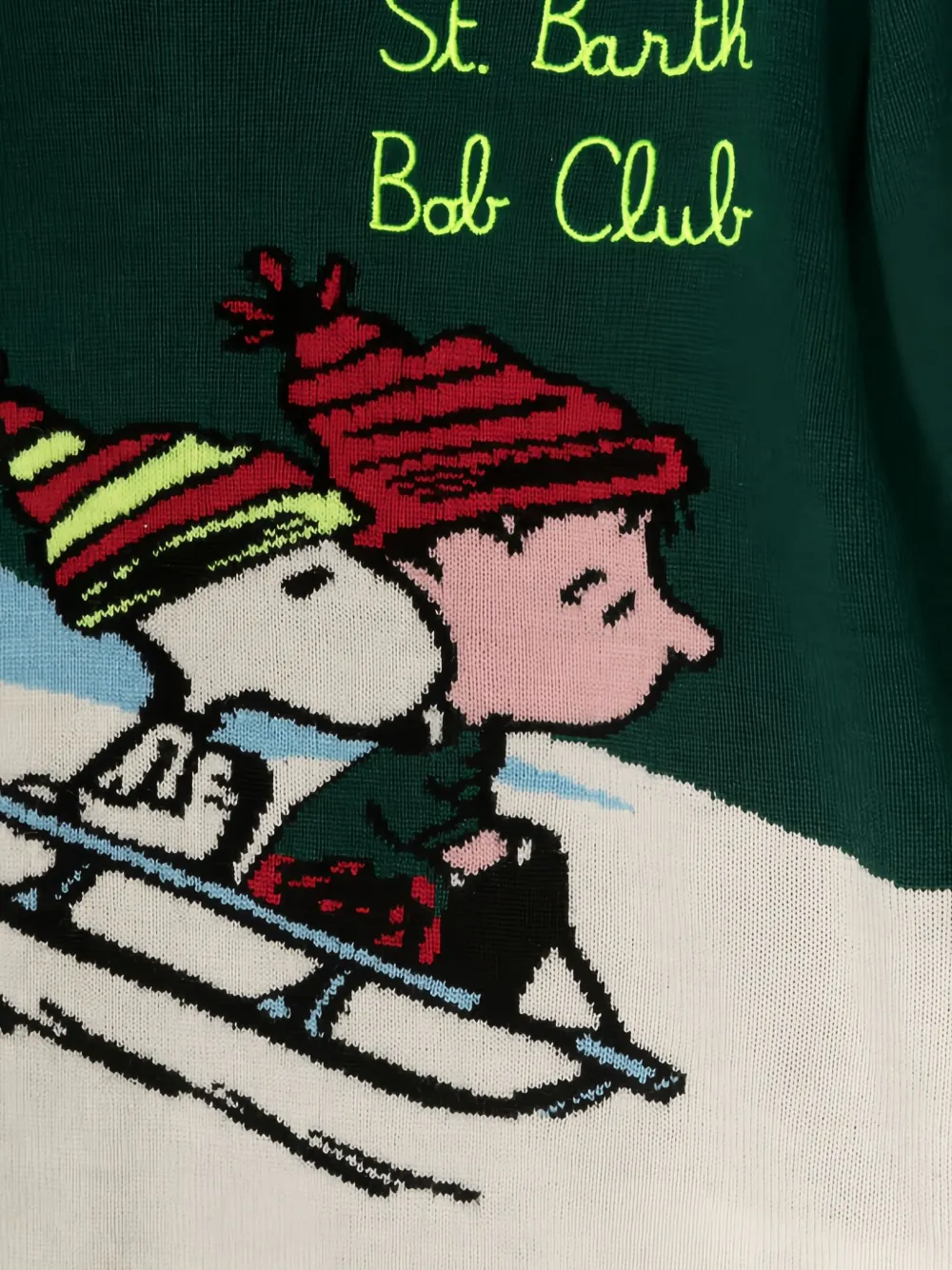 MC2 Saint Barth Kids Trui met ronde hals en print Groen
