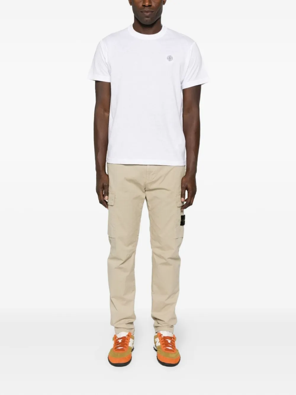 Stone Island compass-logo patch T-shirt - Wit