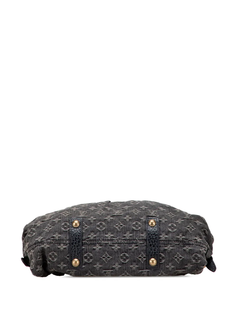 Pre-owned Louis Vuitton 2007 Monogram Denim Neo Cabby Mm Satchel In Black