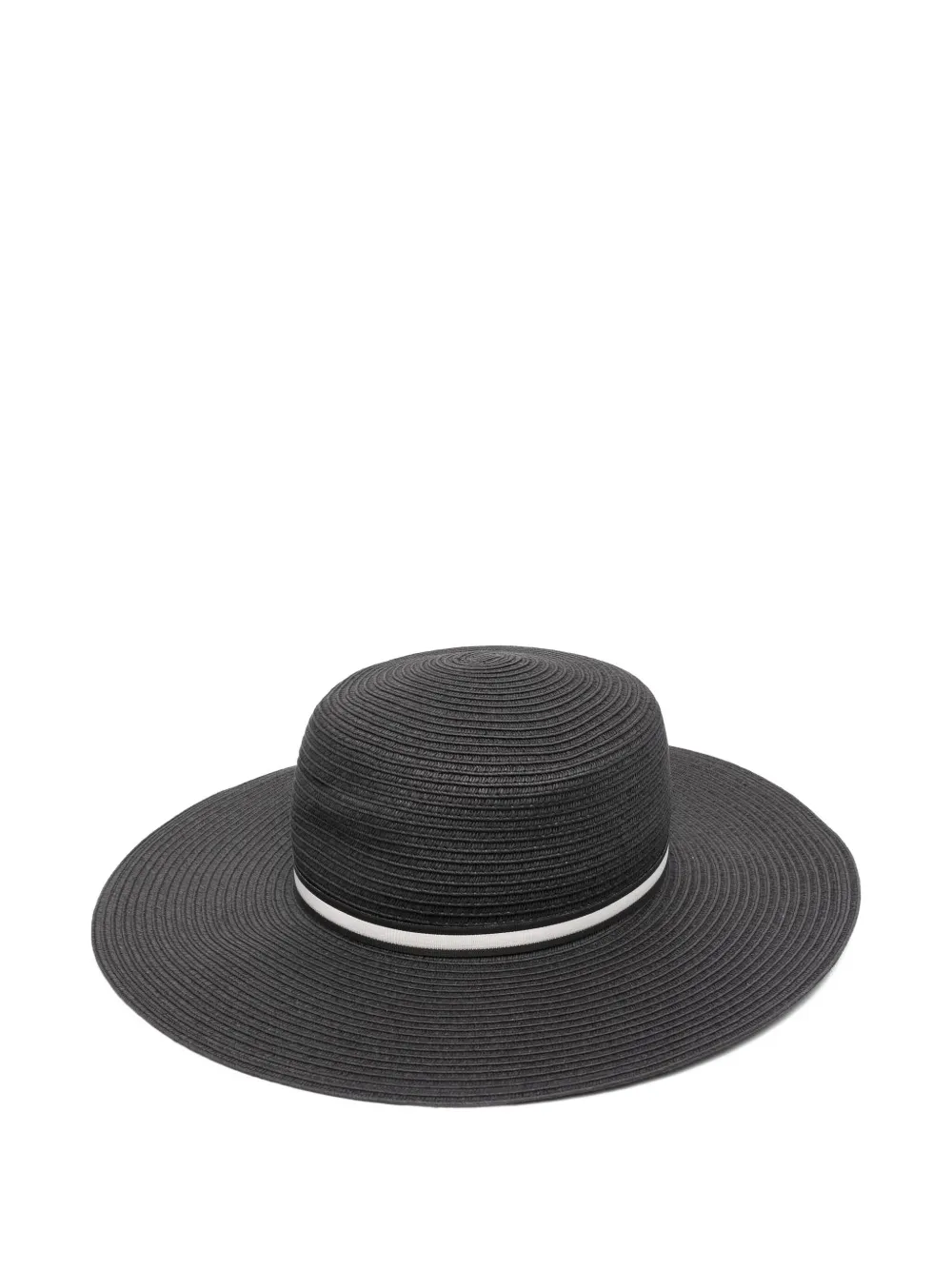 Borsalino Braided Paper Hat In Black