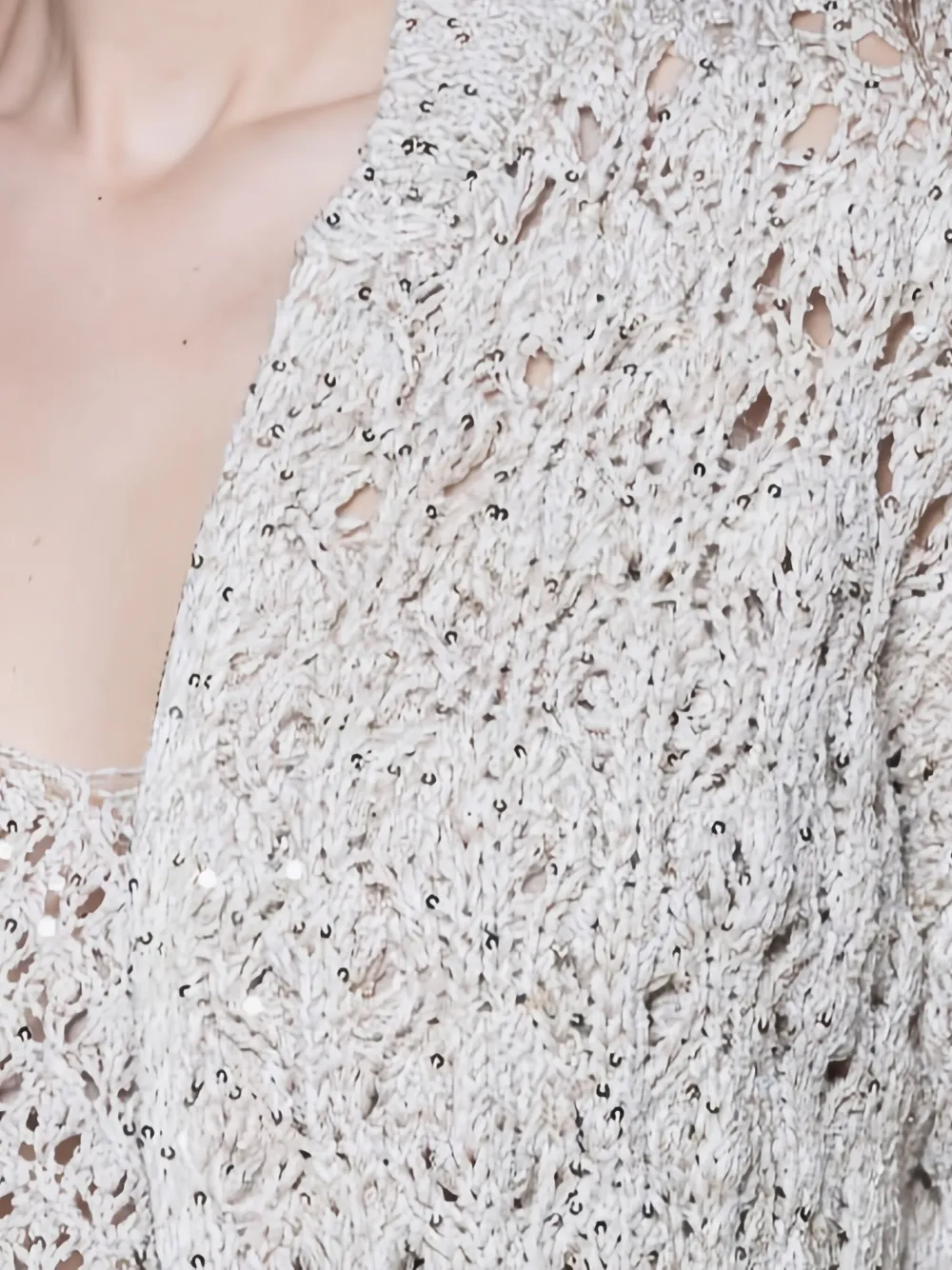 Eleventy Lace-knit Cardigan In Neutral