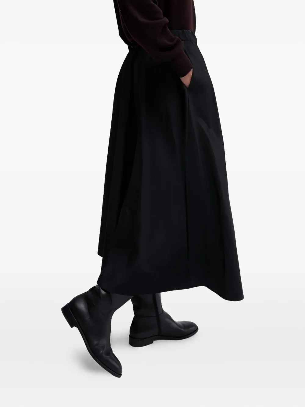 ASPESI elasticated-waist midi skirt Zwart