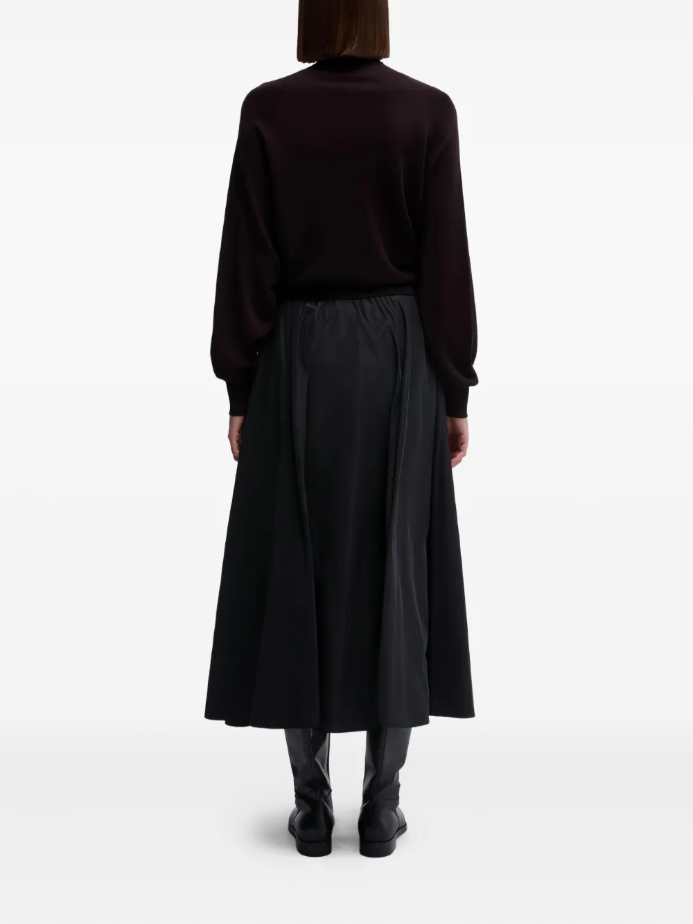 ASPESI elasticated-waist midi skirt Zwart