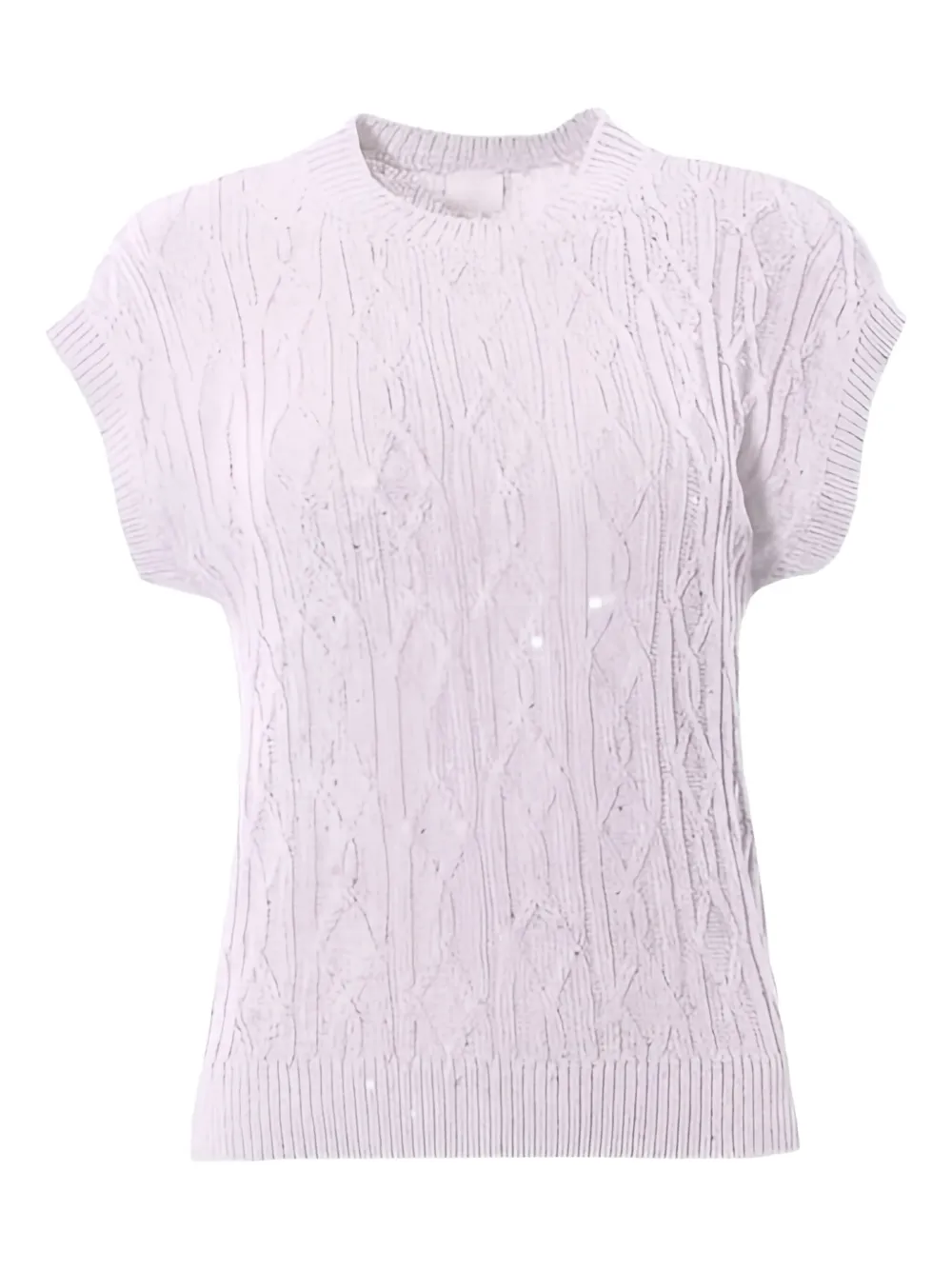Eleventy sequin-embellished cable-knit top - ニュートラル Eleventy sequin-embellished cable-knit top - ニュートラル