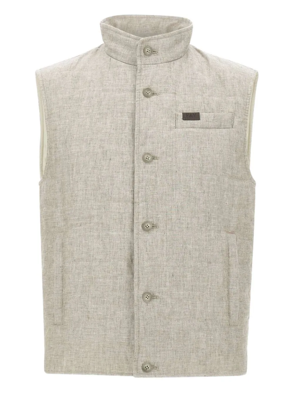 Fay button-fastening quilted gilet | Neutrals | Image 1
