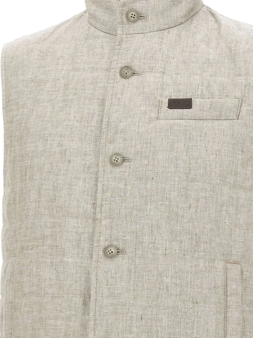 Fay Button-fastening Quilted Gilet In Neutral