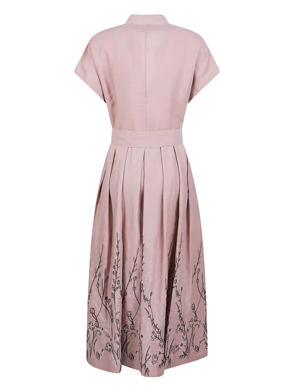 Eleventy floral-embroidered belted maxi dress - Roze