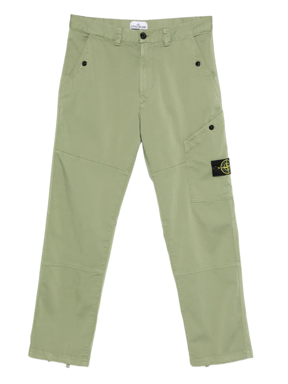 Stone Island ロゴパッチ パネル パンツ - グリーン Stone Island ロゴパッチ パネル パンツ - グリーン