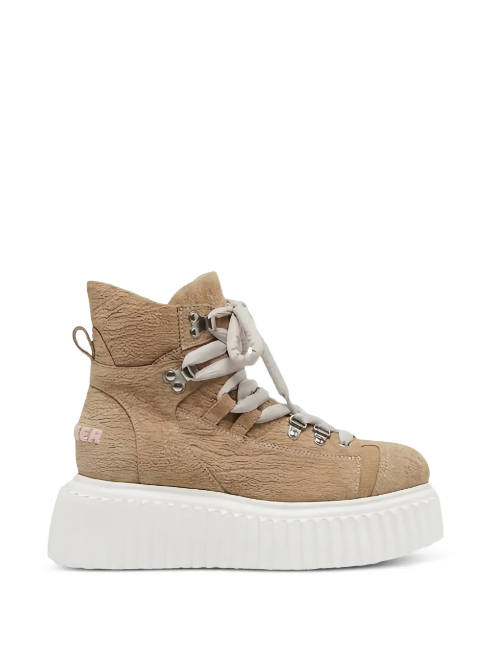 AGL textured lace-up fastening boots - Marrone