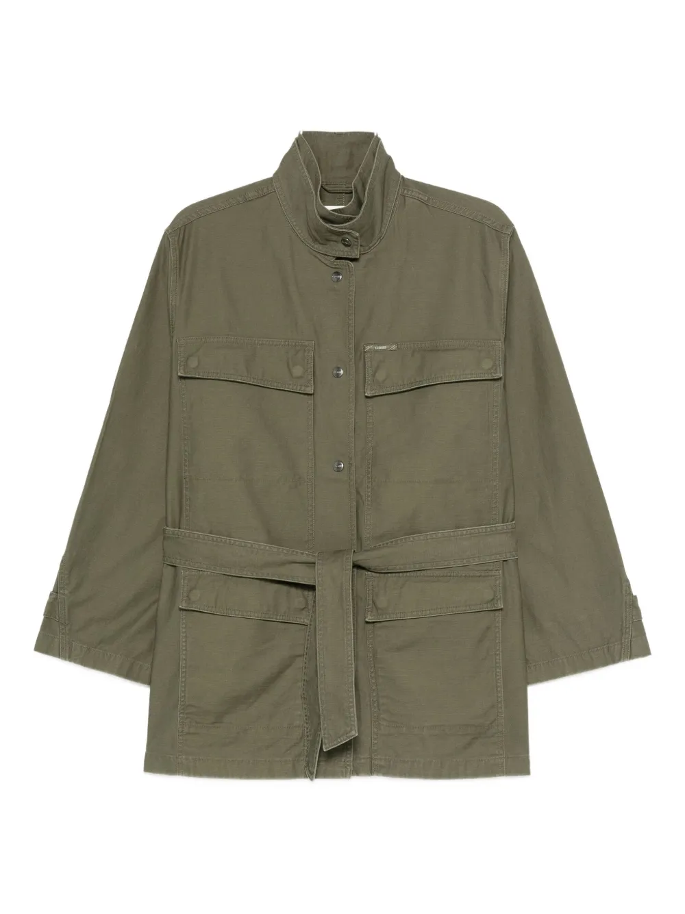Closed Belted Cotton Coat In Burgundy