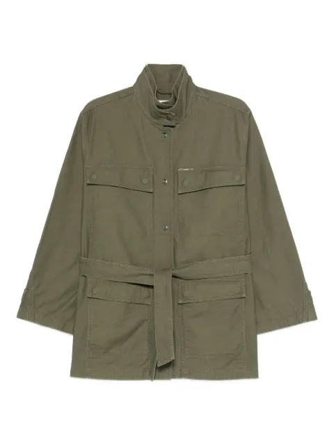 Closed belted cotton coat