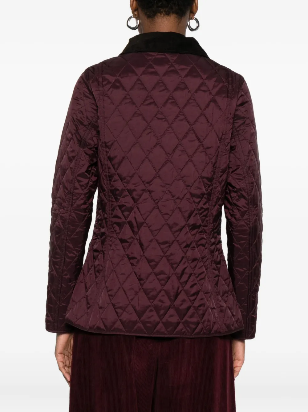 Barbour Quilted Corduroy-collar Jacket In Red