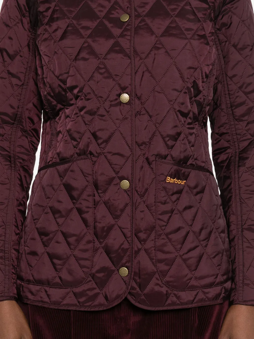 Barbour Quilted Corduroy-collar Jacket In Red