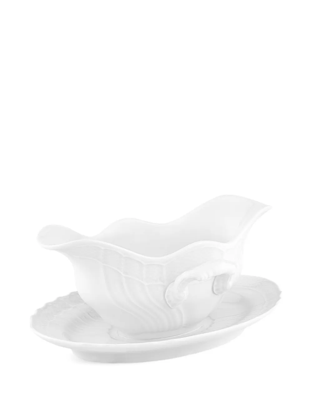 Ginori 1735 Embossed Handled Gravy Boat (14.2cm) In White